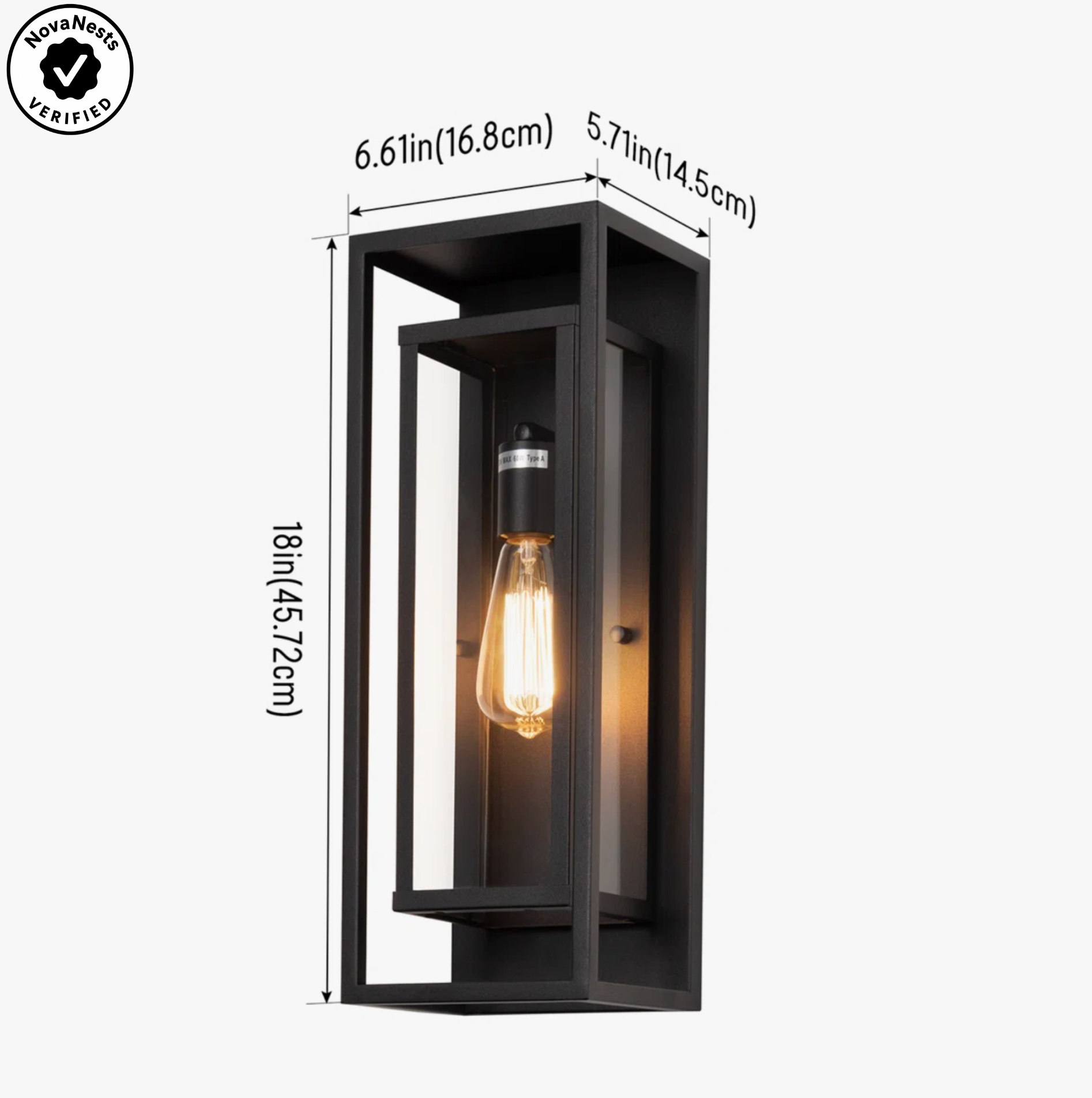 Classic Outdoor Wall Sconce, Clear Glass
