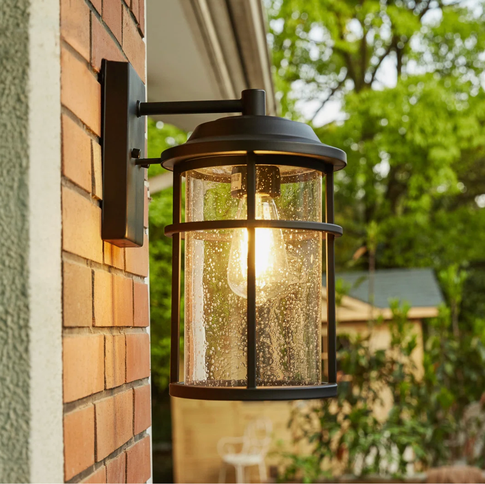 Seeded Glass Outdoor Wall Light