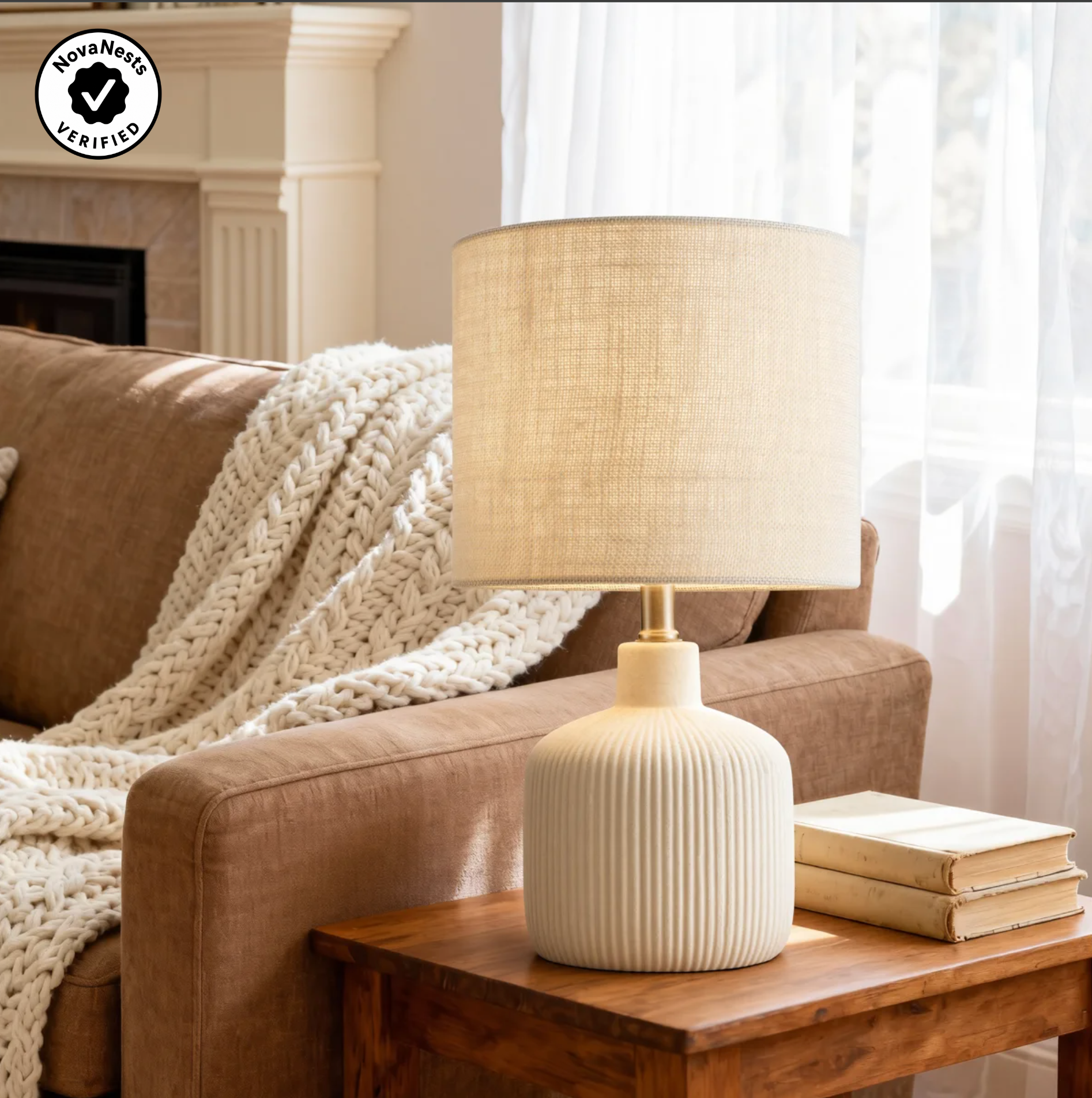 Cream Ceramic Table Lamp
