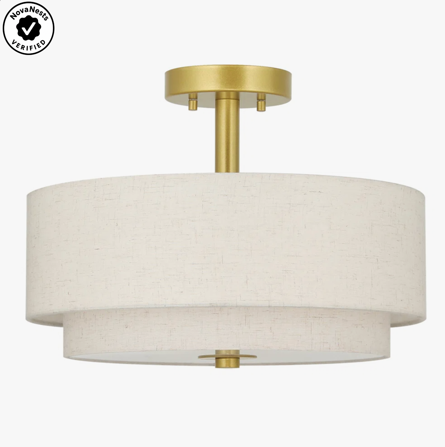 Fabric Semi-Flush Mount Ceiling Light