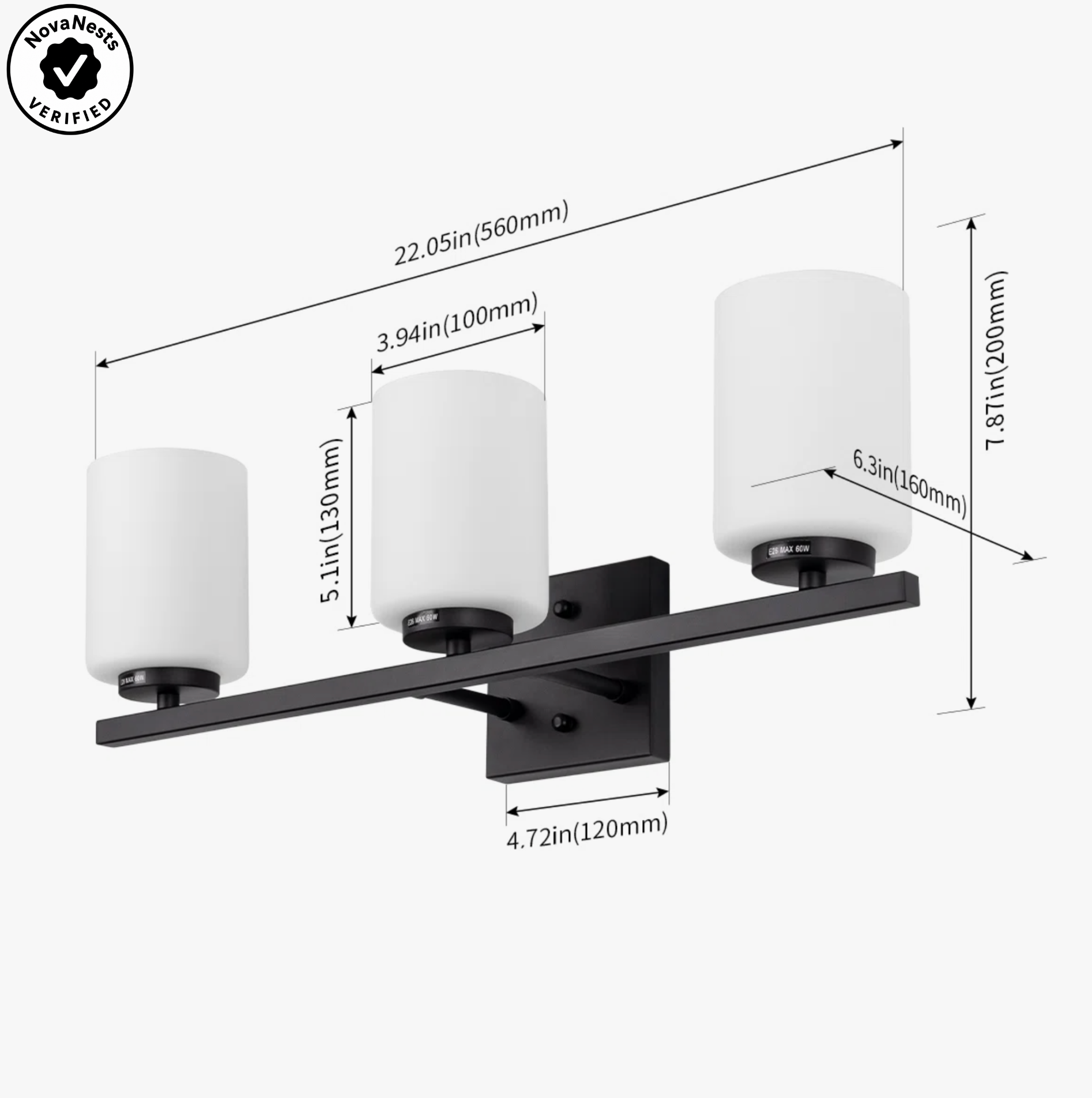 Dimmable Bathroom Vanity Light